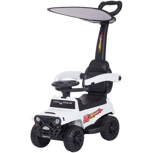 Masinuta de impins chipolino safari white cu maner si copertina hubrocsaf02101wh