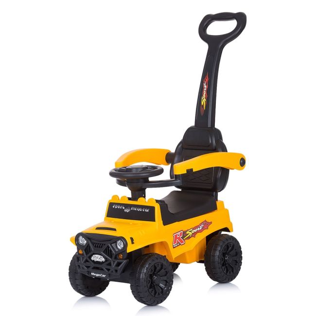 Masinuta de impins chipolino safari yellow cu maner si copertina hubrocsaf02103ye