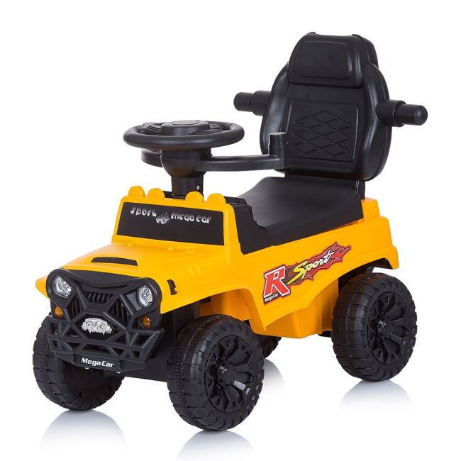 Masinuta de impins chipolino safari yellow cu maner si copertina hubrocsaf02103ye