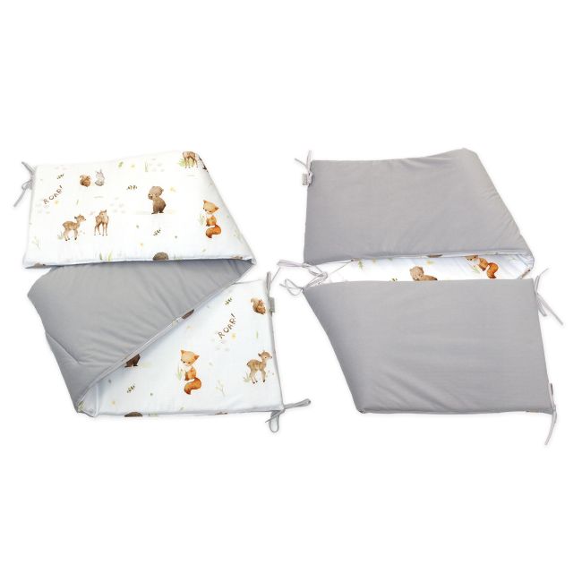 Aparatoare Laterala Patut, 2 Fete, Roar!, Velvet Gri, 180 X 35 Cm Pjb84551
