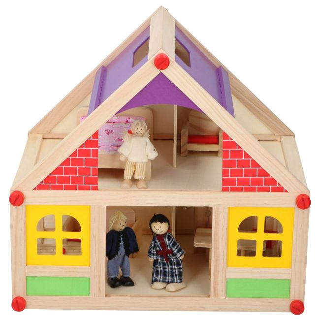 Casa de papusi din lemn Marionette 11 piese ERFED68746