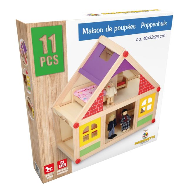 Casa de papusi din lemn Marionette 11 piese ERFED68746