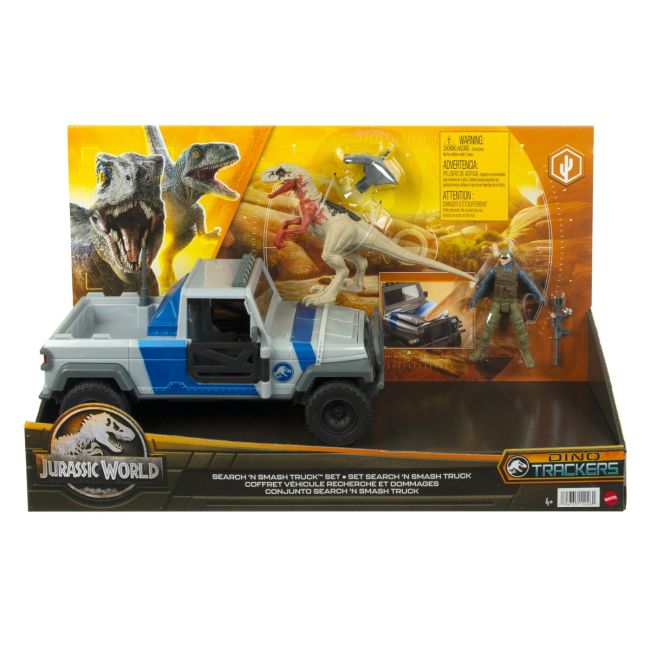 JURASSIC WORLD DINO TRACKERS SET CAMIONETA SEARCH AND SMASH SI DINOZAUR ATROCIRAPTOR VIVMTHKY13