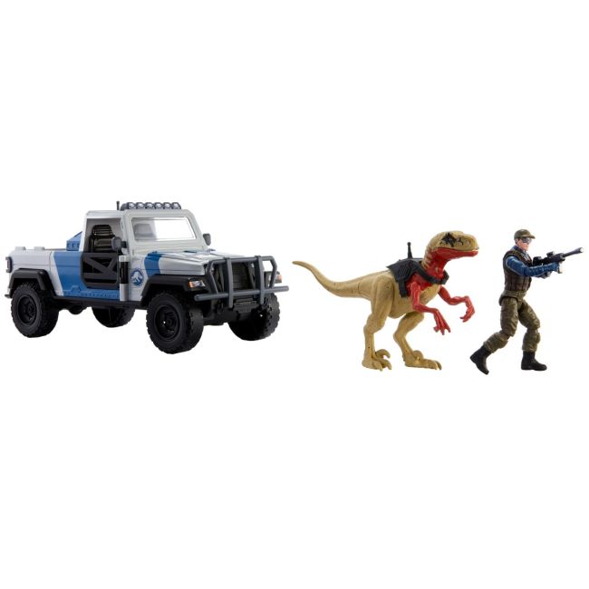 JURASSIC WORLD DINO TRACKERS SET CAMIONETA SEARCH AND SMASH SI DINOZAUR ATROCIRAPTOR VIVMTHKY13