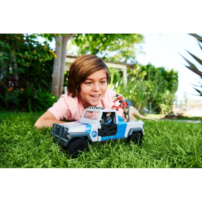 JURASSIC WORLD DINO TRACKERS SET CAMIONETA SEARCH AND SMASH SI DINOZAUR ATROCIRAPTOR VIVMTHKY13