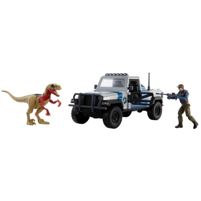 JURASSIC WORLD DINO TRACKERS SET CAMIONETA SEARCH AND SMASH SI DINOZAUR ATROCIRAPTOR VIVMTHKY13