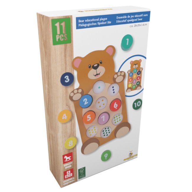 Joc educativ din lemn cu numere Marionette 11 piese ERFED67975