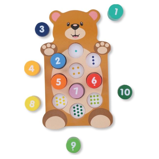 Joc educativ din lemn cu numere Marionette 11 piese ERFED67975