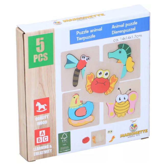 Puzzle din lemn Marionette Gaina 5 piese ERFED68040-GAI