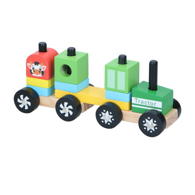 Set constructie din lemn Marionette Tractor 11 piese ERFED68057-TRA