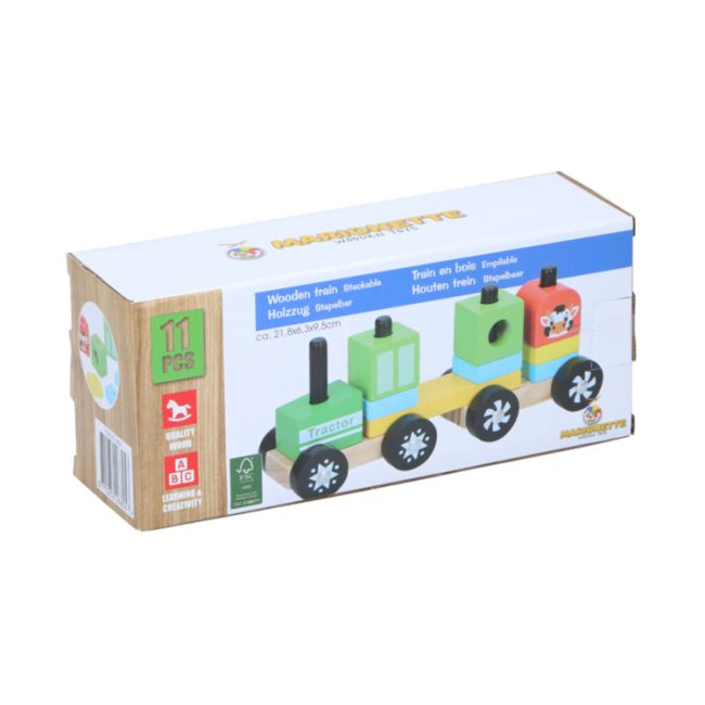Set constructie din lemn Marionette Tractor 11 piese ERFED68057-TRA