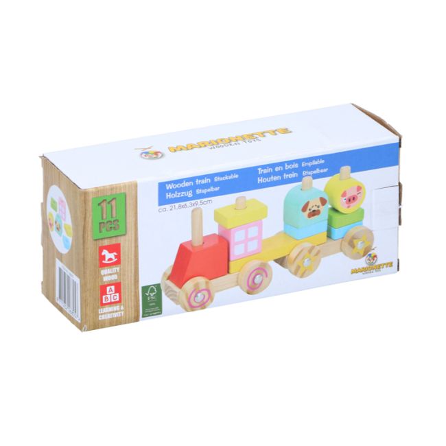 Set constructie din lemn Marionette Tren 11 piese ERFED68057-TRE