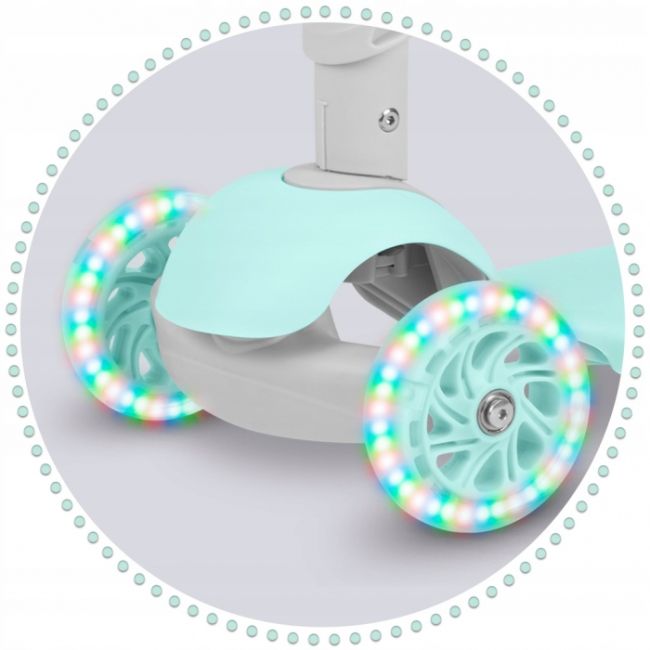 Trotineta 3 in 1 cu roti cu led ricokids buggy 765301 - mint edeedi765301