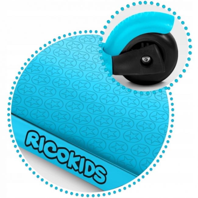 Trotineta 3 in 1 cu roti cu led ricokids buggy 765302 - albastru edeedi765302