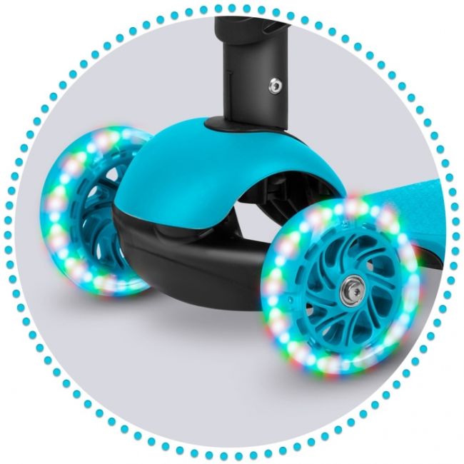Trotineta 3 in 1 cu roti cu led ricokids buggy 765302 - albastru edeedi765302
