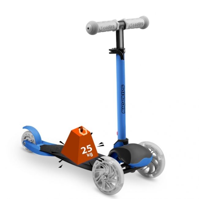 Trotineta cu roti cu led ricokids loco 765106 - albastru cu negru edeedi765106