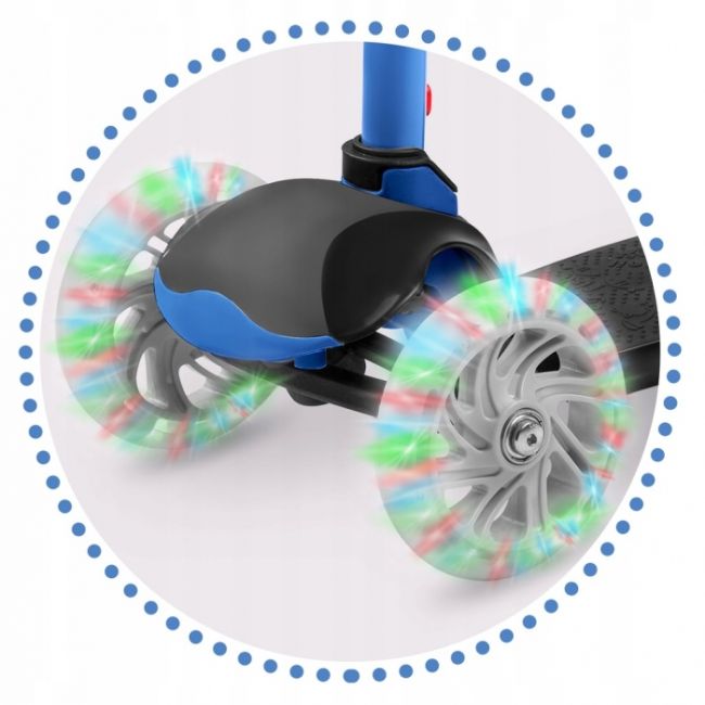 Trotineta cu roti cu led ricokids loco 765106 - albastru cu negru edeedi765106