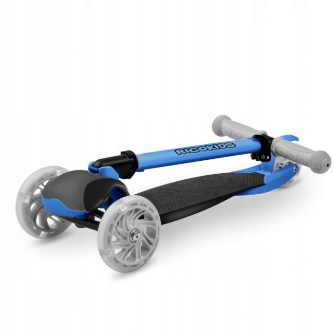 Trotineta cu roti cu led ricokids loco 765106 - albastru cu negru edeedi765106