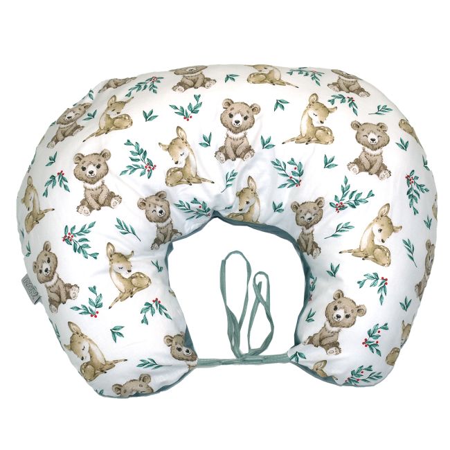 Perna Pentru Gravide Si Alaptare, Husa Detasabila Cu Fata Dubla, Bumbac Si Catifea, Si Umplutura Antialergica Babysoft  , Teddy Khaki, Amy Pjb85029