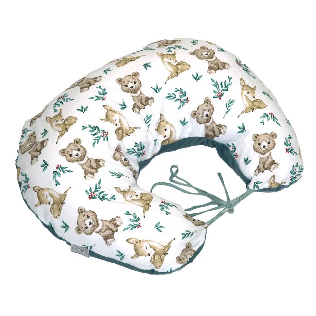 Perna Pentru Gravide Si Alaptare, Husa Detasabila Cu Fata Dubla, Bumbac Si Catifea, Si Umplutura Antialergica Babysoft  , Teddy Khaki, Amy Pjb85029