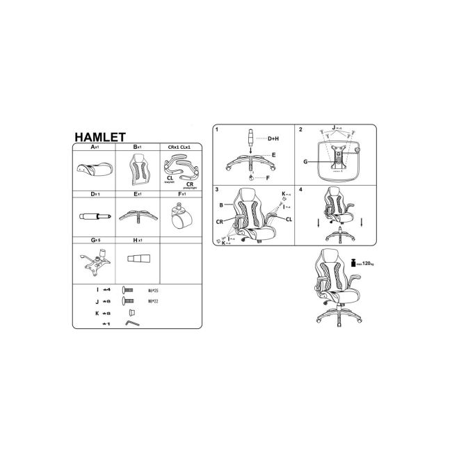 Scaun directorial hm hamlet negru drm10144
