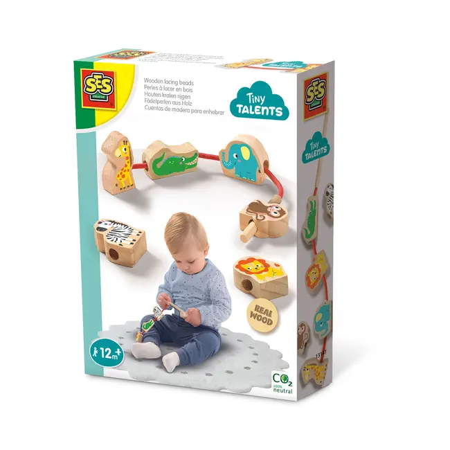 Jucarie din lemn - Set de insirat animale din lemn TSG13141