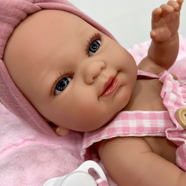 Papusa Artizanala cu miros de vanilie - Vichy bebelus cu hainute roz (37 cm) TSG1402
