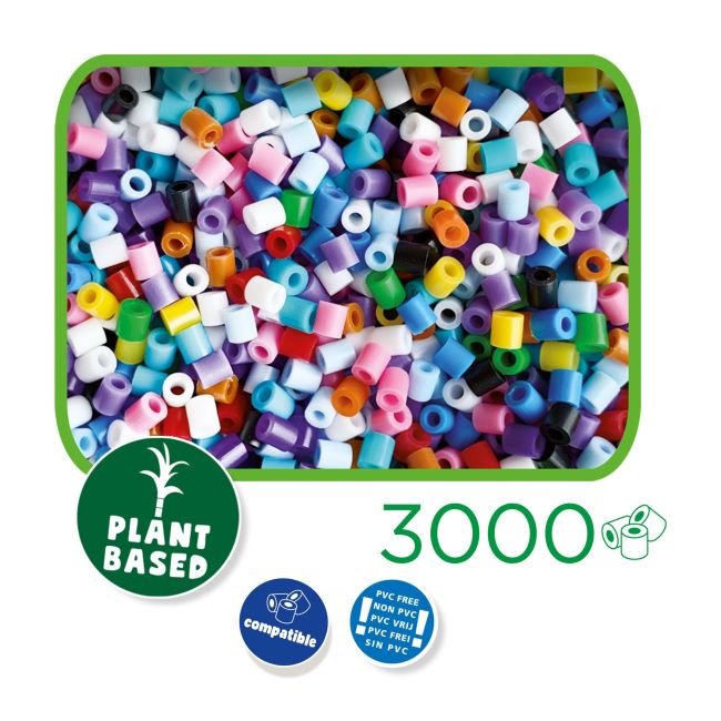 Set margele de calcat culori mixte Green Beedz 3000 bucati TSG06404