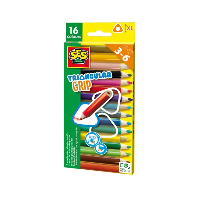 Creioane colorate triunghiulare XL - 16 bucati TSG14692