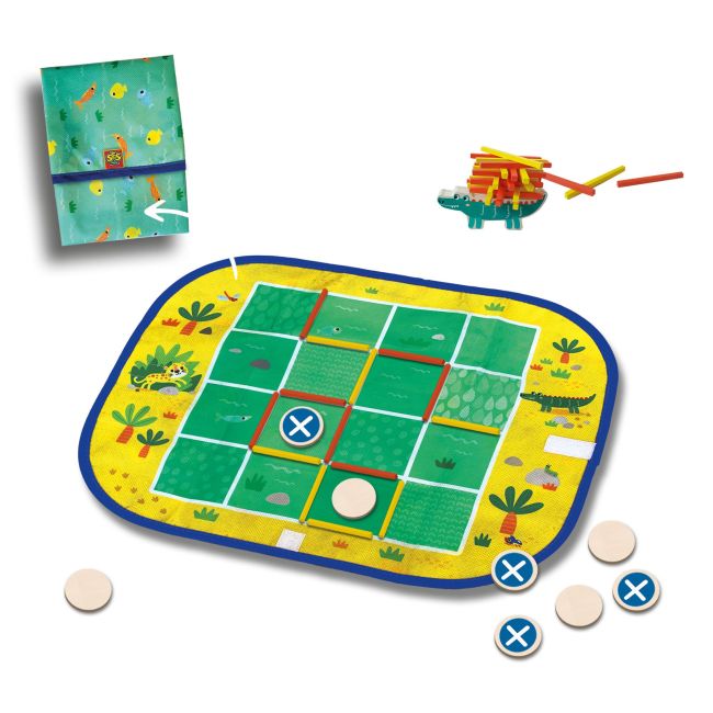 Joc de calatorie Wrap &amp; Go - Patru la rand - Puncte si linii - Joc de stivuire croco TSG02235