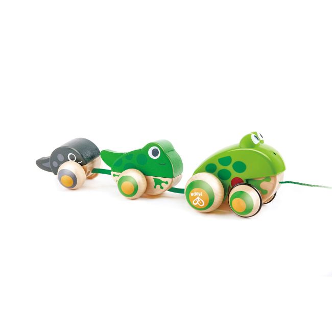 Jucarie din lemn - Familia de broscute de tras TSGE0365A