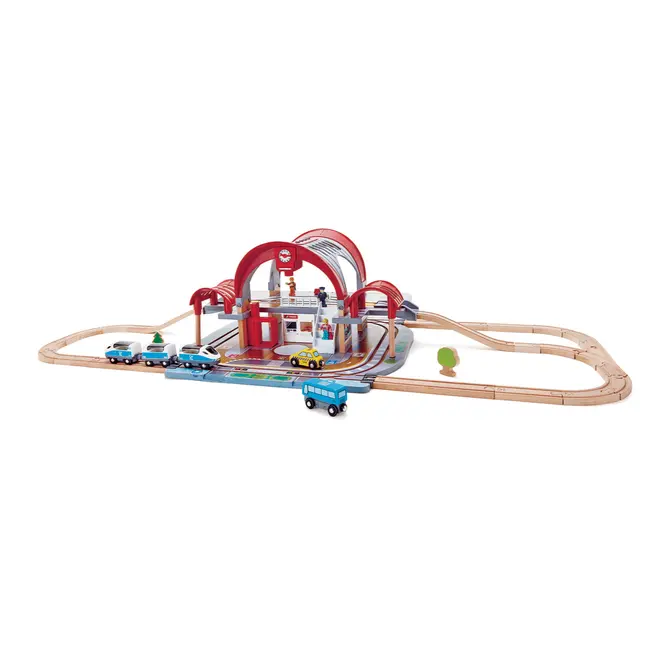 Jucarie din lemn - Set Gara Centrala (45 piese) TSGE3725A