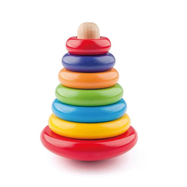 Jucarie din lemn de stivuit - Piramida cu inele TSG90003