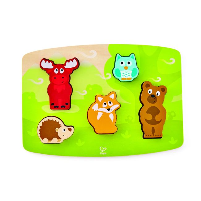 Puzzle din lemn tactil - Animale din padure TSGE1621A