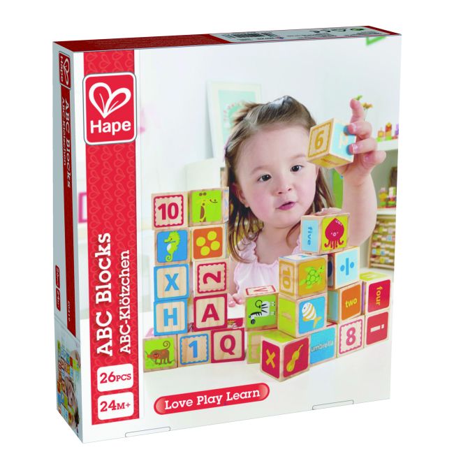 Cuburi din lemn cu litere si numere (26 piese) TSGE0419A