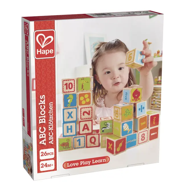 Cuburi din lemn cu litere si numere (26 piese) TSGE0419A