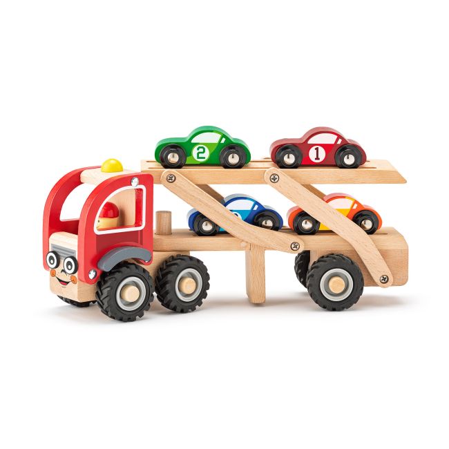 Jucarie din lemn - Camion cu masini de curse TSG90790