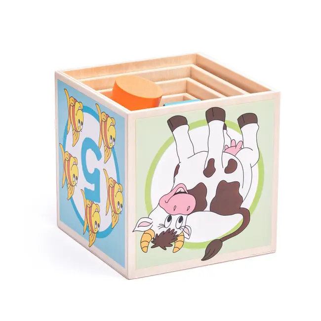 Jucarie din lemn - Piramida de stivuit cu animale TSG95005