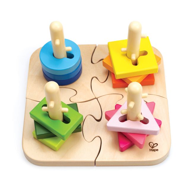 Jucarie din lemn - Puzzle creativ cu forme TSGE0411A