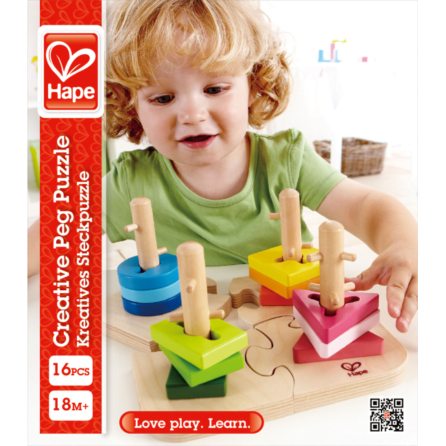 Jucarie din lemn - Puzzle creativ cu forme TSGE0411A