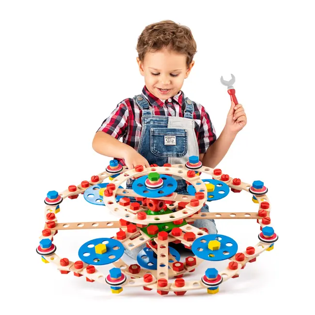 Jucarie din lemn - Set constructie inginer (340 piese) TSG90893