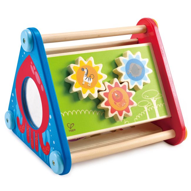 Jucarie din lemn interactiva - Triunghi cu activitati TSGE0434A