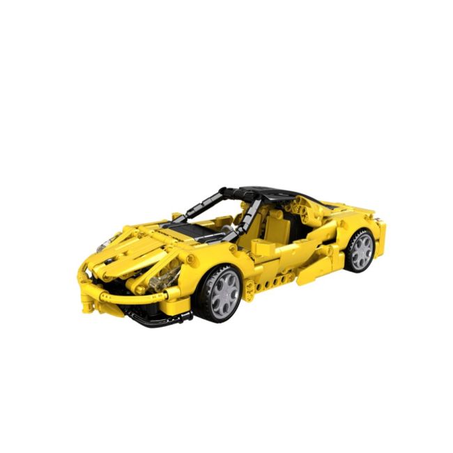 Jucarie tip lego tehnic + Set constructie - Masina sport galbena (414 piese) TSGOB-WS0902