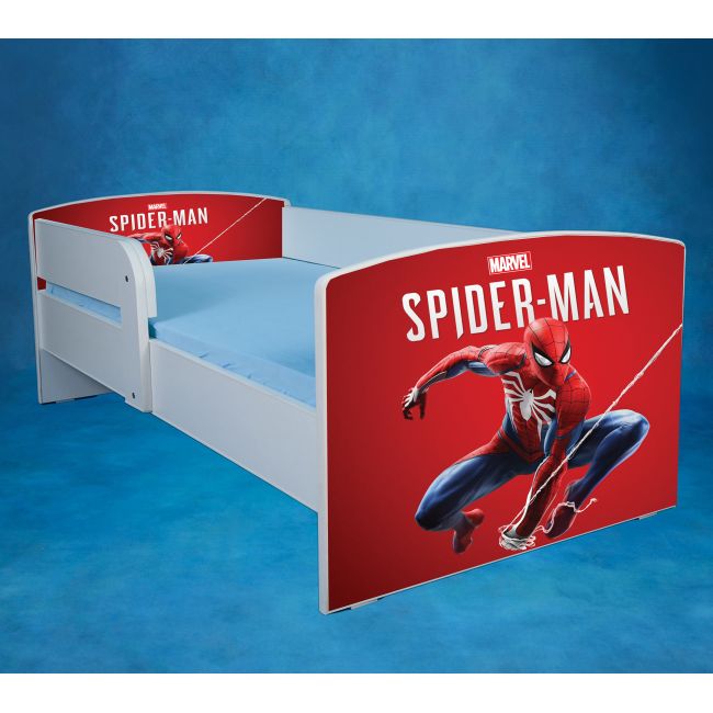 Pat Baieti 2-8 Ani Spider Man 2 Cu Saltea Inclusa 140x70 Cm, Varianta Cu Sertar Ptv1739