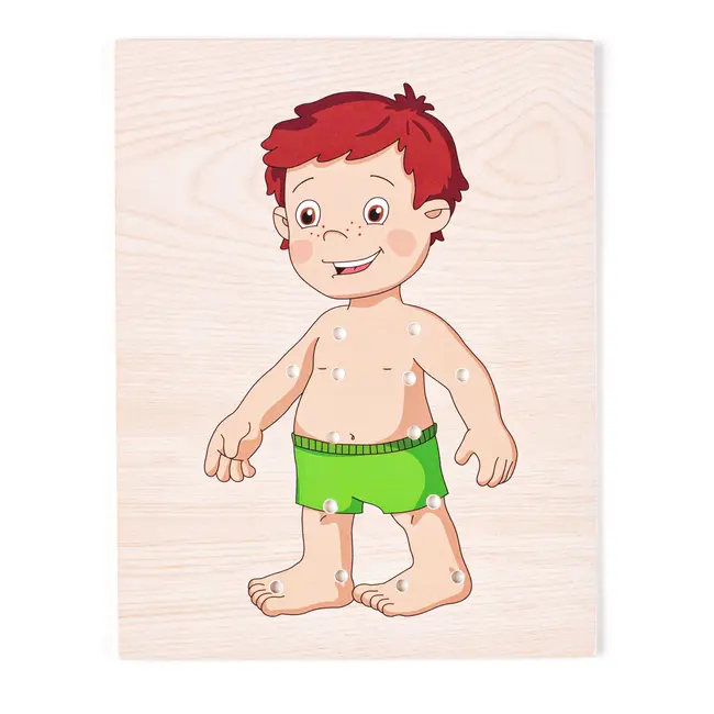 Puzzle din lemn - Imbraca baietelul TSG90018