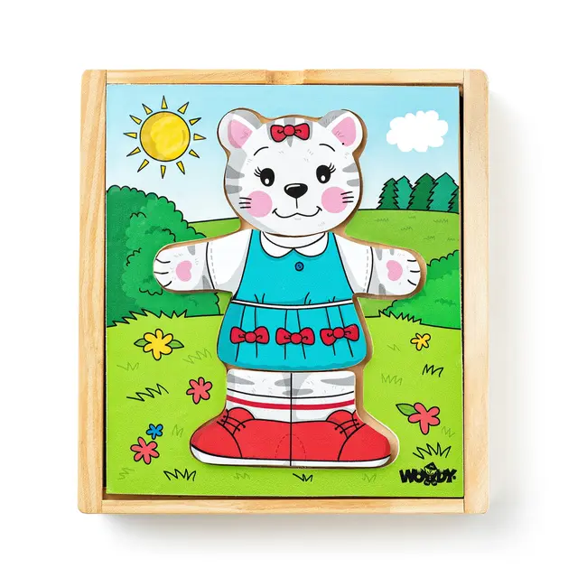 Puzzle din lemn - Imbraca pisica TSG90019