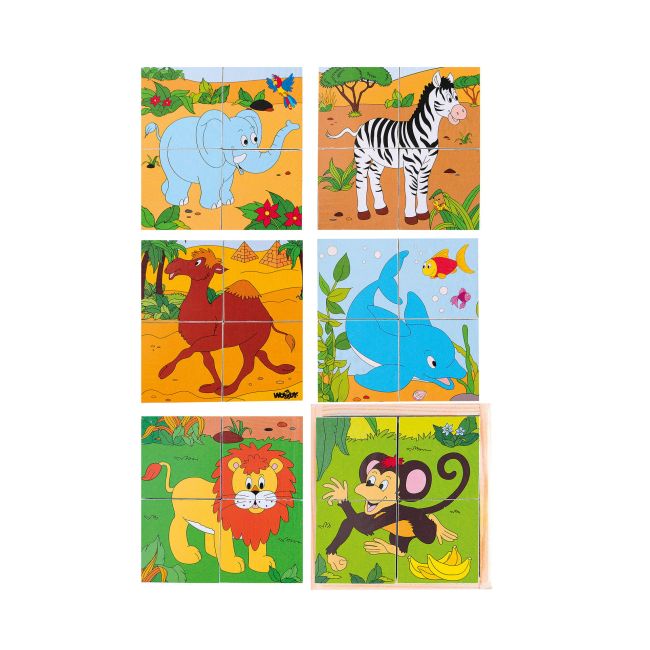 Puzzle din lemn cuburi - Safari 2 x 2 TSG90921