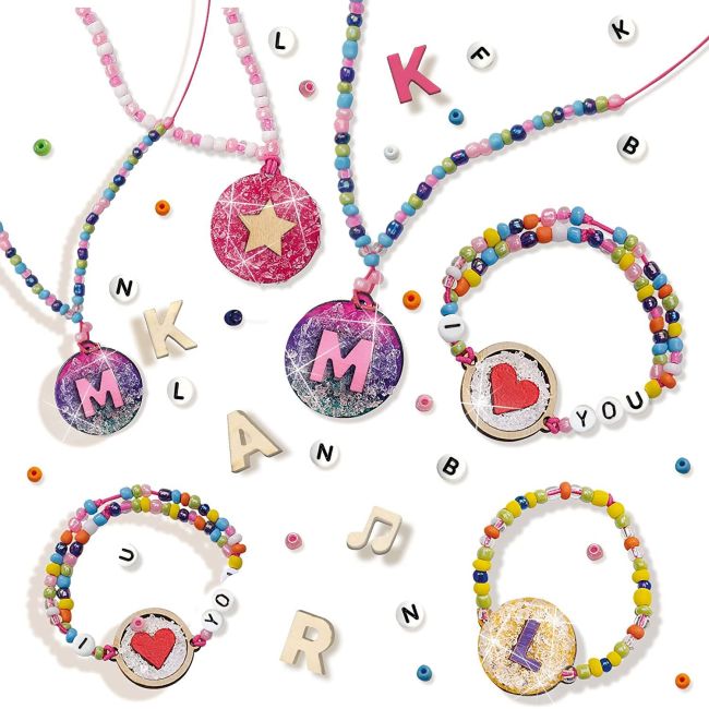 Set creativ copii - Bijuterii cu margele si litere TSG14703