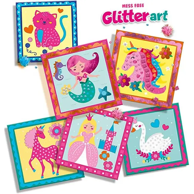 Set creativ copii - Decorare autocolante cu sclipici fara mizerie TSG14645