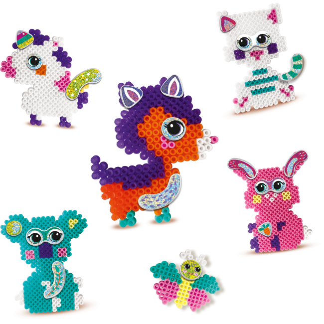 Set creativ copii Beedz – Margele de calcat Funpins animale TSG06217